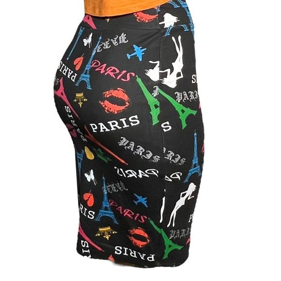 Cleo Paris Skirt & Top Set black body con skirt multi colored crop top options - Picture 6 of 16